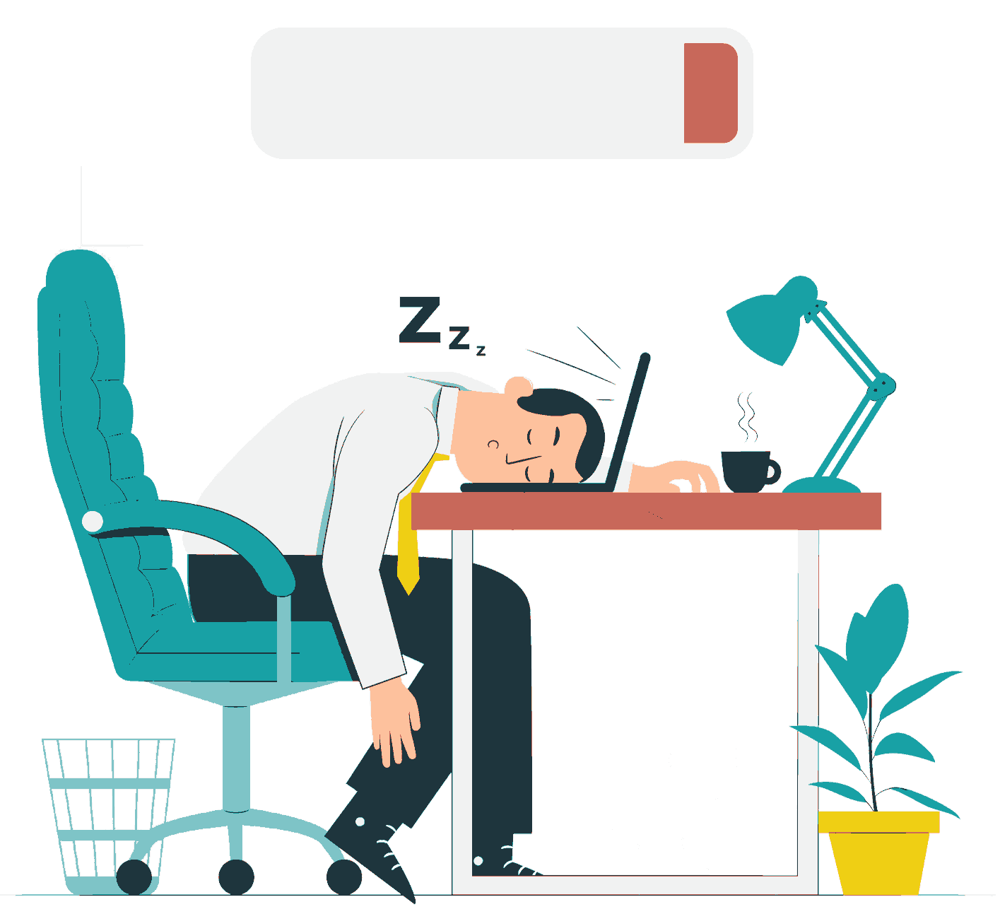 Tiring Person lying his Head on Table Vector Image - Employees Assistance Program