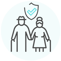Old Age Couple Vector Icon - Group Health Insurance