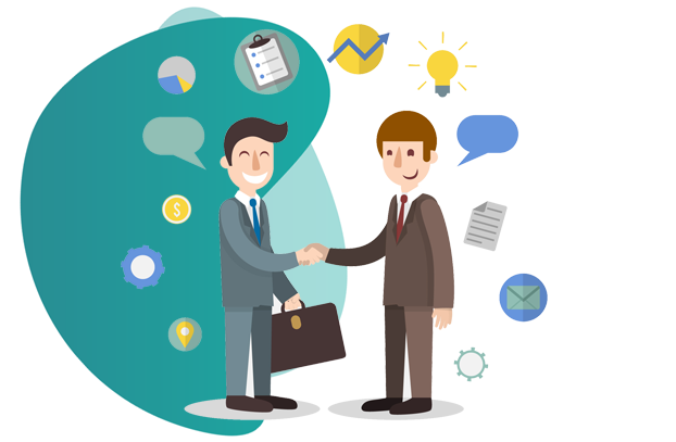professional indemnity insurance - vector image of 2 people shaking hands