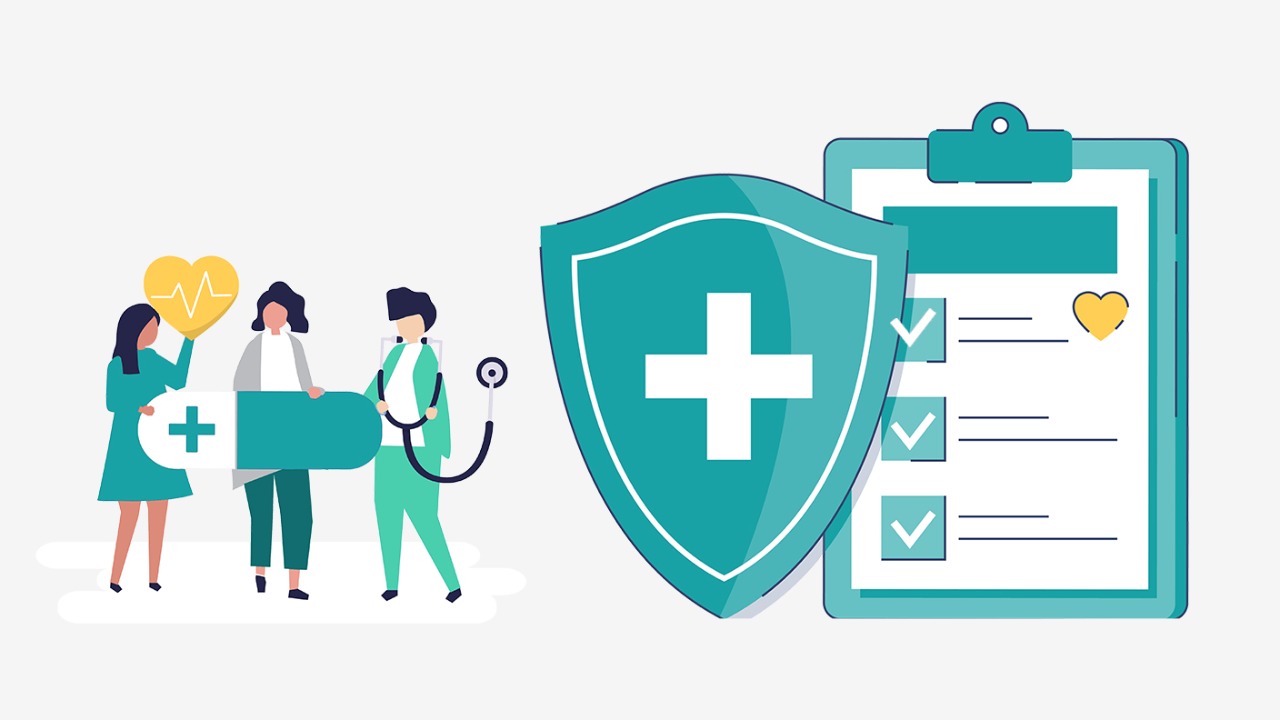 vector graphic representation of medical places in green and white colors