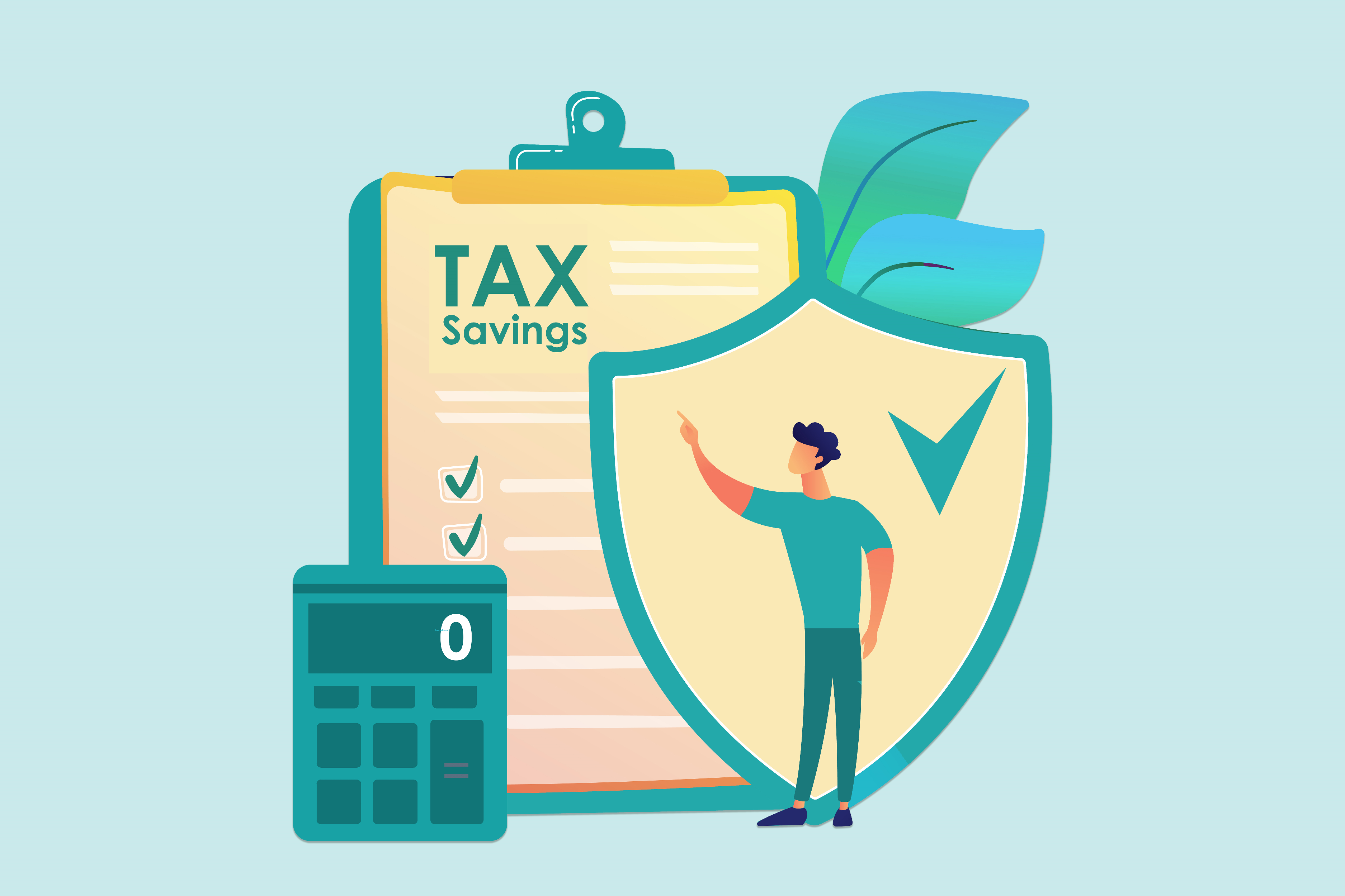 personal health insurance tax benefits - vector picture representing tax