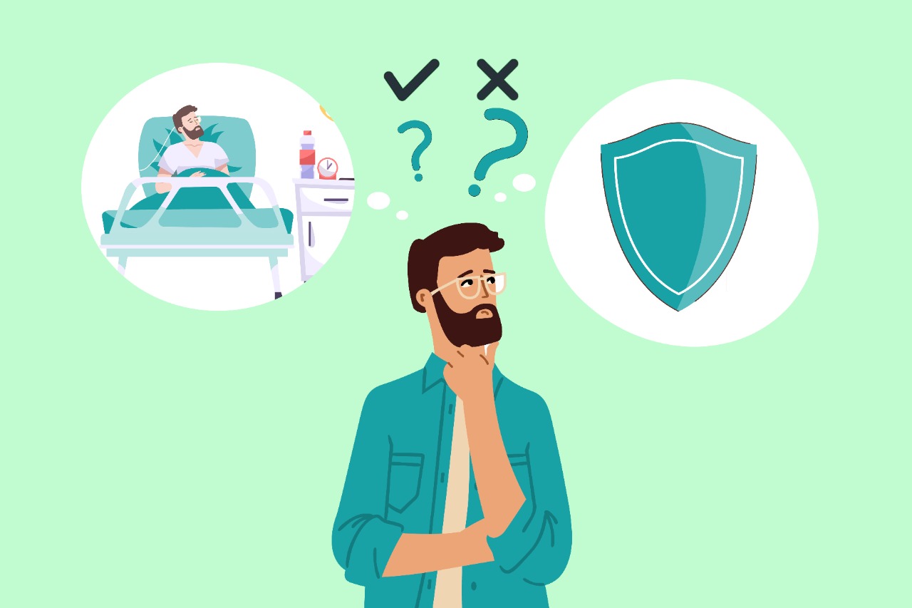 group insurance cover - pre existing condition - vector picture of a confused man