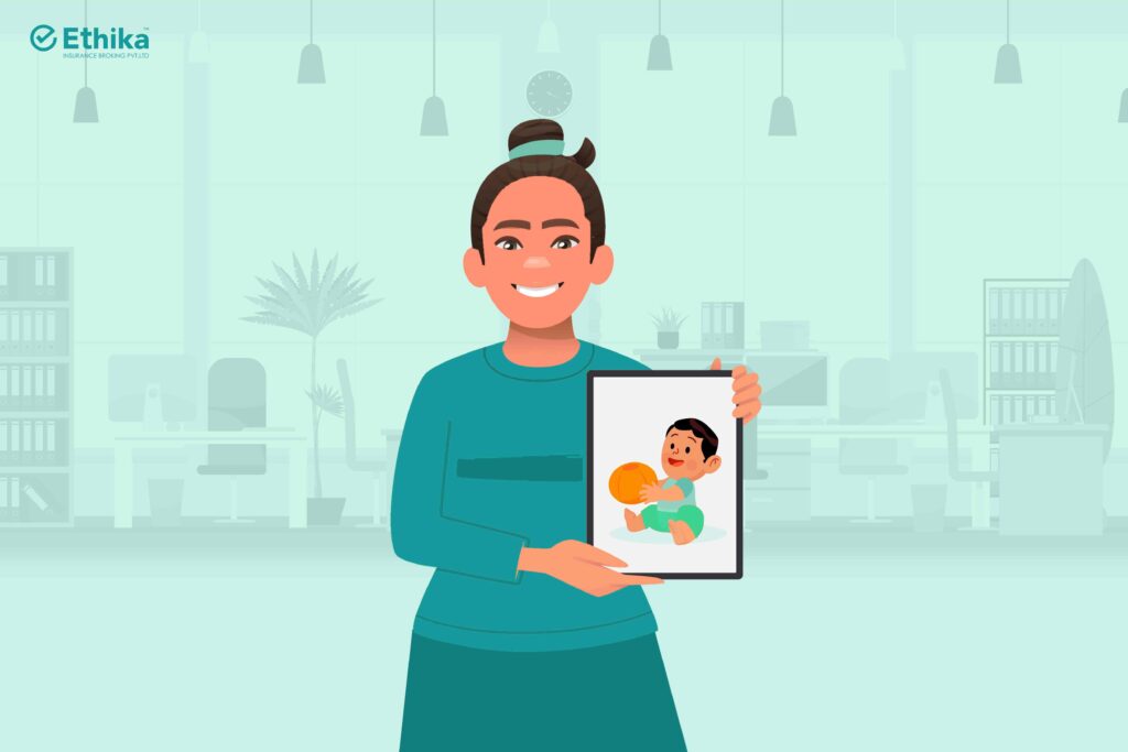 Whose Baby is this? - Vector image of having person standing with a baby picture in the hand