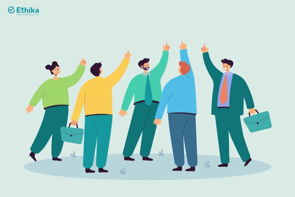 Volunteer Other Employees - Office Fun Games | Vector Image of People having group of employees standing together