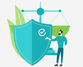 Employee in a Protection Shield Vector Image - About US