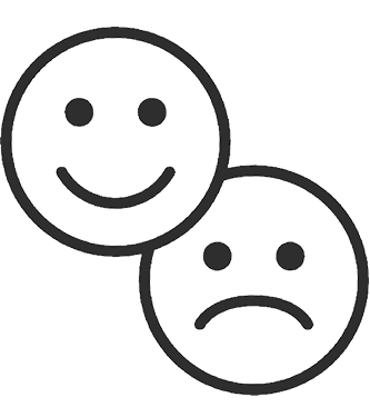 Happy & Sad Emoji Vector Icon - Employee Happiness Program